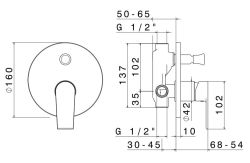 Bateria prysznicowa podtynkowa Vema Timea V16040