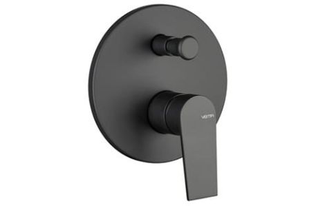 Przejdź do produktu Zestaw natryskowy podtynkowy z wylewką 17 cm, słuchawką prysznicową i baterią podtynkową 2-drożna Vema Timea TIMWYL17 czarny mat