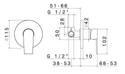 Bateria prysznicowa podtynkowa Vema Timea V16030
