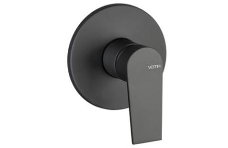 Przejdź do produktu Zestaw natryskowy podtynkowy z okrągłą deszczownicą 30 cm i baterią podtynkową Vema Timea TIMDES30 czarny mat