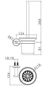 Szczotka wisząca WC stal nierdzewna Vema Tiber Steel V17340