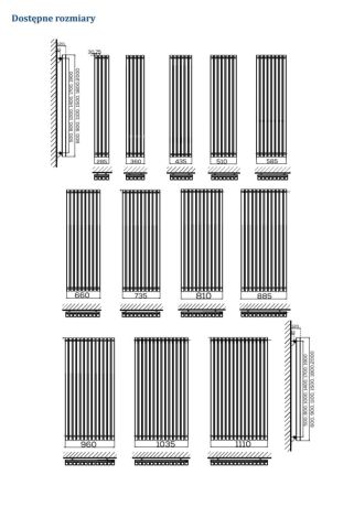 Przejdź do produktu Grzejnik pionowy, rurowy 110x66 cm Komex Wezuwiusz pokojowo-dekoracyjny