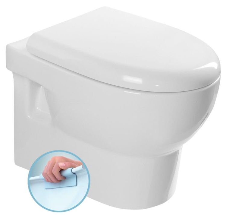 ABSOLUTE WC miska zawieszana, Rimless, 50x35 cm, biała