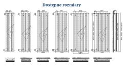 Grzejnik pionowy, rurowy pojedynczy z osłoną Komex Rene pokojowy