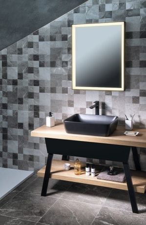 Przejdź do produktu TWIGA konsola pod umywalkę 110x72x50 cm, czarny mat/orzech rustykalny