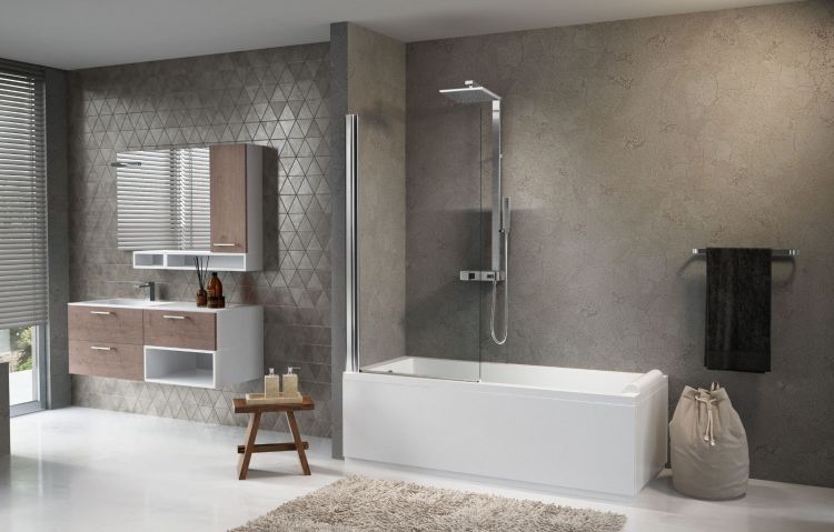 Parawan nawannowy 75x150 cm Novellini Aurora 1 chrom AURORAN175-1K