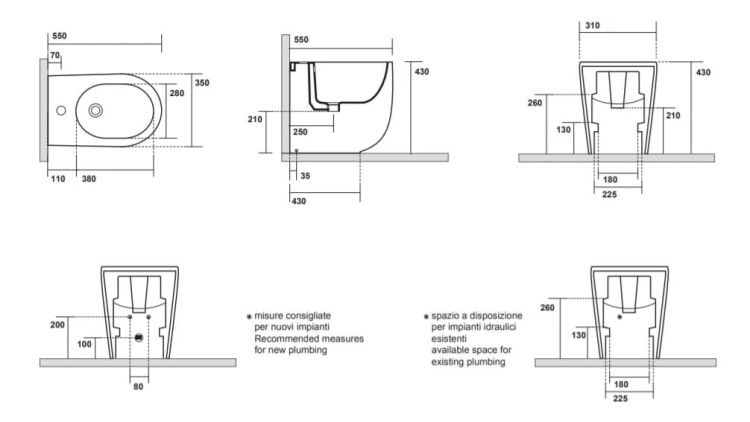Bidet stojący 35x55 cm Kerasan Nolita 532001 biały połysk