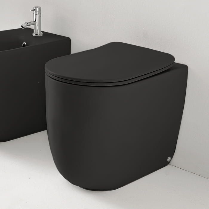 Miska WC stojąca 35x55 cm Kerasan Nolita 531831 czarny mat