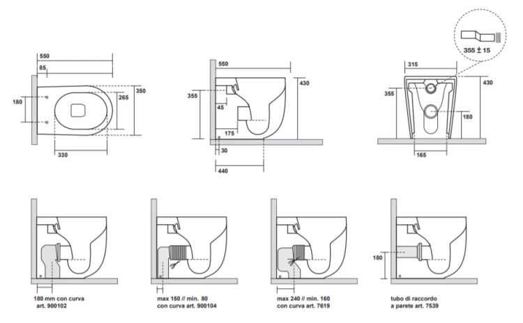 Miska WC stojąca 35x55 cm brąz mat Kerasan Nolita 531888
