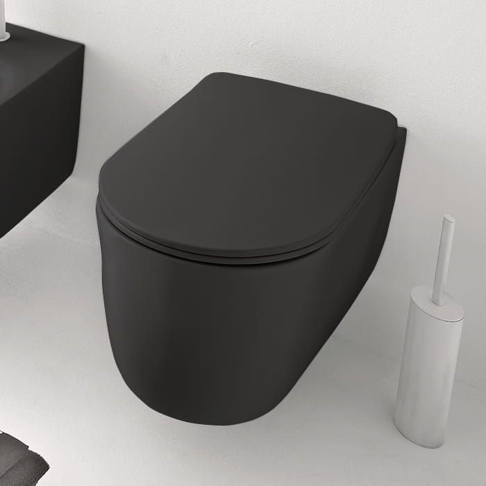 Miska WC wisząca 35x55 cm czarny mat Kerasan Nolita 531431