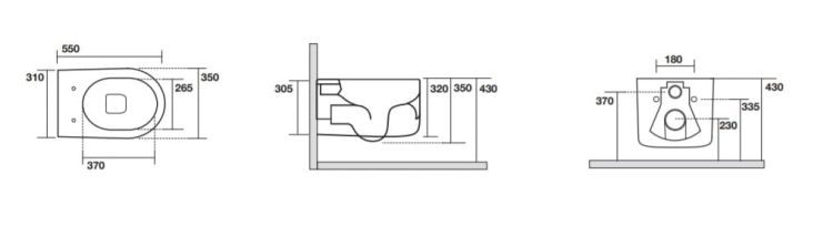 Miska WC wisząca 35x55 cm Kerasan Nolita 5314