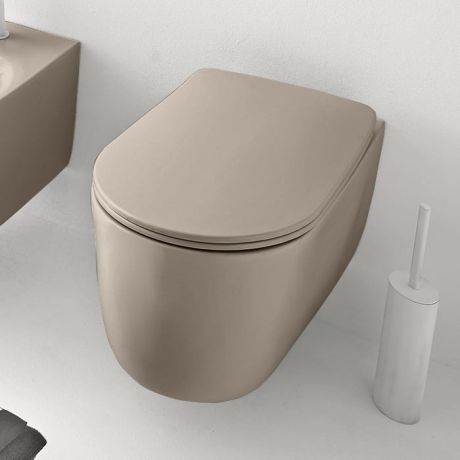 Przejdź do produktu Miska WC wisząca 35x55 cm jasny brąz Kerasan Nolita 531481