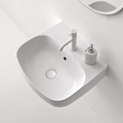 Umywalka ceramiczna nablatowa 50x45 cm Kerasan Nolita 534001 biały połysk