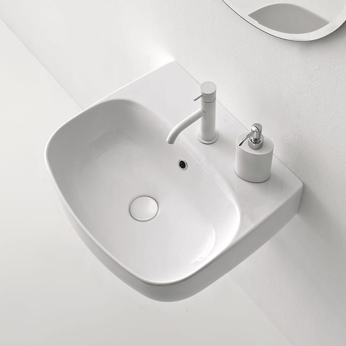 Umywalka ceramiczna nablatowa 50x45 cm Kerasan Nolita 534001 biały połysk