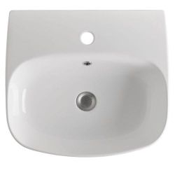 Umywalka ceramiczna nablatowa 50x45 cm Kerasan Nolita 534001 biały połysk