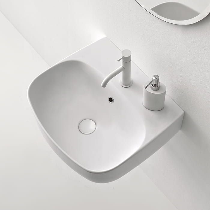 Umywalka ceramiczna nablatowa 50x45 cm Kerasan Nolita 534030 biały mat