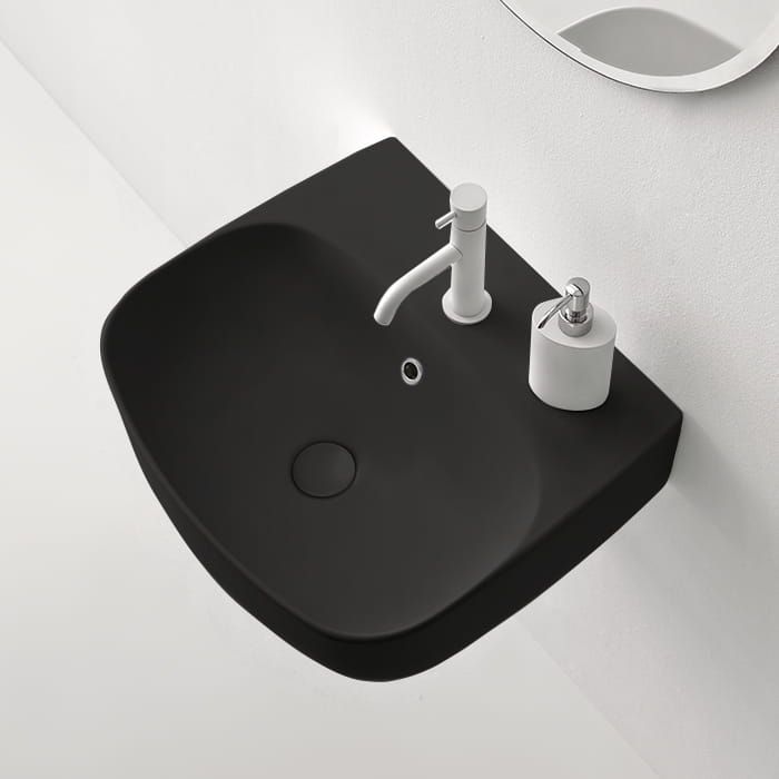 Umywalka ceramiczna nablatowa 50x45 cm czarny mat Kerasan Nolita 534031