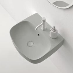 Umywalka ceramiczna nablatowa 50x45 cm szary mat Kerasan Nolita 534059