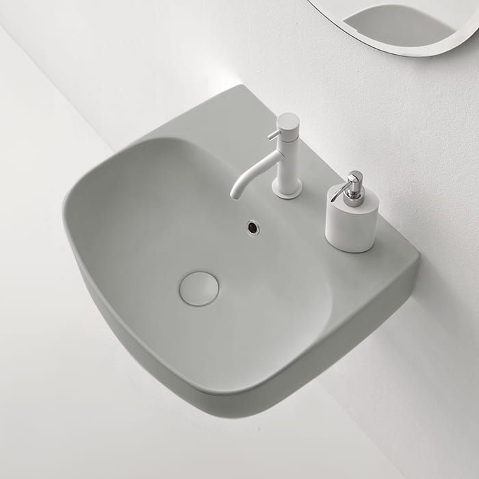 Umywalka ceramiczna nablatowa 50x45 cm szary mat Kerasan Nolita 534059