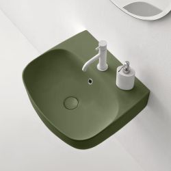Umywalka ceramiczna nablatowa 50x45 cm zielony Kerasan Nolita 534011