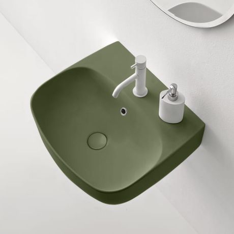 Przejdź do produktu Umywalka ceramiczna wisząca 50x45 cm zielony Kerasan Nolita 534011