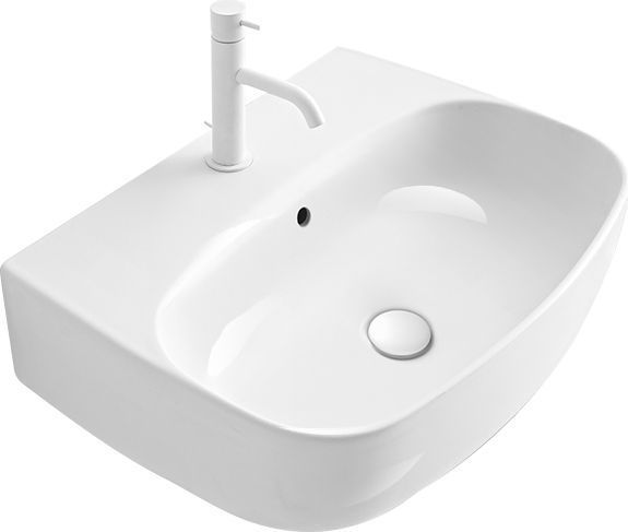 Umywalka ceramiczna wisząca 60x45 cm Kerasan Nolita 534101 biały połysk