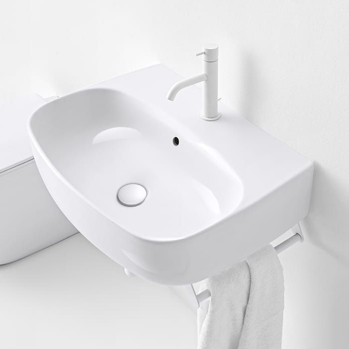 Umywalka ceramiczna wisząca 60x45 cm Kerasan Nolita 534101 biały połysk