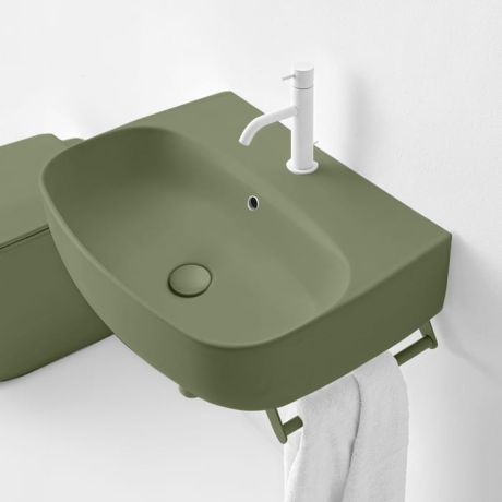 Przejdź do produktu Umywalka ceramiczna wisząca 60x45 cm zielony Kerasan Nolita 534111