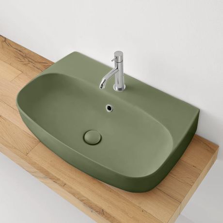 Przejdź do produktu Umywalka ceramiczna nablatowa 70x45 cm zielony Kerasan Nolita 534211