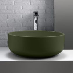 Umywalka ceramiczna nablatowa okrągła 46 cm zielony Kerasan Nolita 430211