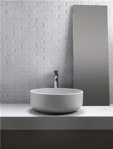 Umywalka ceramiczna nablatowa okrągła 46 cm Kerasan Nolita 430201 biały połysk