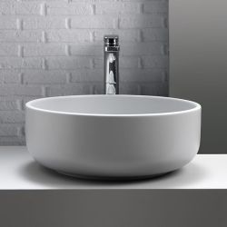 Umywalka ceramiczna nablatowa okrągła 46 cm Kerasan Nolita 430230 biały mat