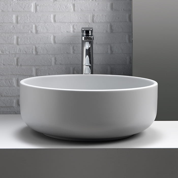 Umywalka ceramiczna nablatowa okrągła 46 cm Kerasan Nolita 430230 biały mat