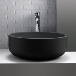 Umywalka ceramiczna nablatowa okrągła 46 cm czarny mat Kerasan Nolita 430231