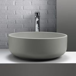 Umywalka ceramiczna nablatowa okrągła 46 cm szary mat Kerasan Nolita 430259