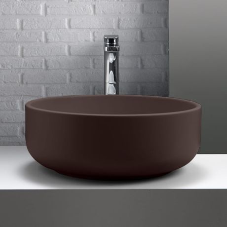 Przejdź do produktu Umywalka ceramiczna nablatowa okrągła 46 cm burgund mat Kerasan Nolita 430275