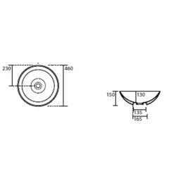 Umywalka ceramiczna nablatowa okrągła 46 cm Kerasan Nolita 4303