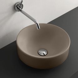 Umywalka ceramiczna nablatowa okrągła 35 cm jasny brąz Kerasan Nolita 355881