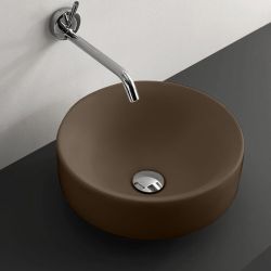 Umywalka ceramiczna nablatowa okrągła 35 cm brąz mat Kerasan Nolita 355888