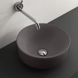 Umywalka ceramiczna nablatowa okrągła 35 cm ciemny szary mat Kerasan Nolita 355889