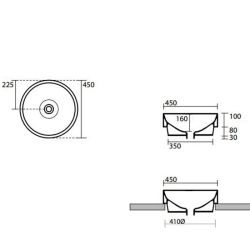Umywalka ceramiczna nablatowa okrągła 45 cm Kerasan Nolita 3557