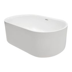 Wanna wolnostojąca owalna 145x58x78 cm z korkiem klik-klak Kerasan Nolita 535001 biały połysk