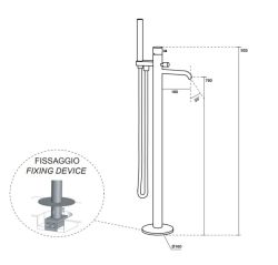 Bateria wannowa podłogowa 93 cm Kerasan Nolita 9230