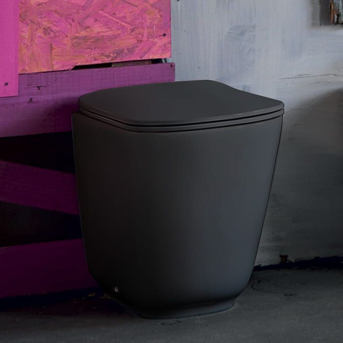Miska WC stojąca 35x55 cm czarny mat Kerasan Tribeca 511831