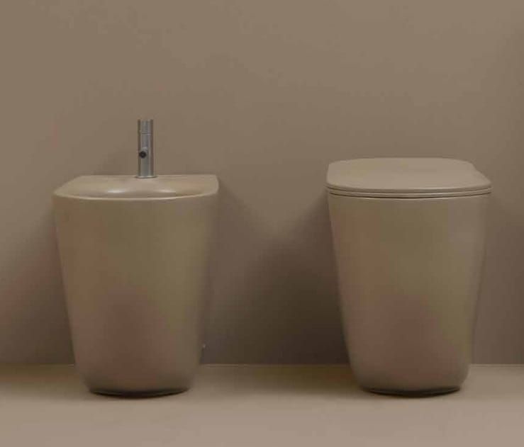 Miska WC stojąca 35x55 cm jasny brąz Kerasan Tribeca 511881