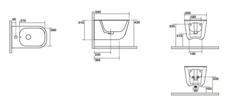 Przejdź do produktu Bidet wiszący 35x55 cm burgund mat Kerasan Tribeca 512575
