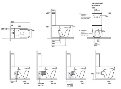 Przejdź do produktu Kompakt WC miska 35x69 cm Kerasan Tribeca 511701+378101+750990+519101 biały połysk