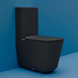 Kompakt WC miska 35x69 cm czarny mat Kerasan Tribeca 511731+378131+750990+519131