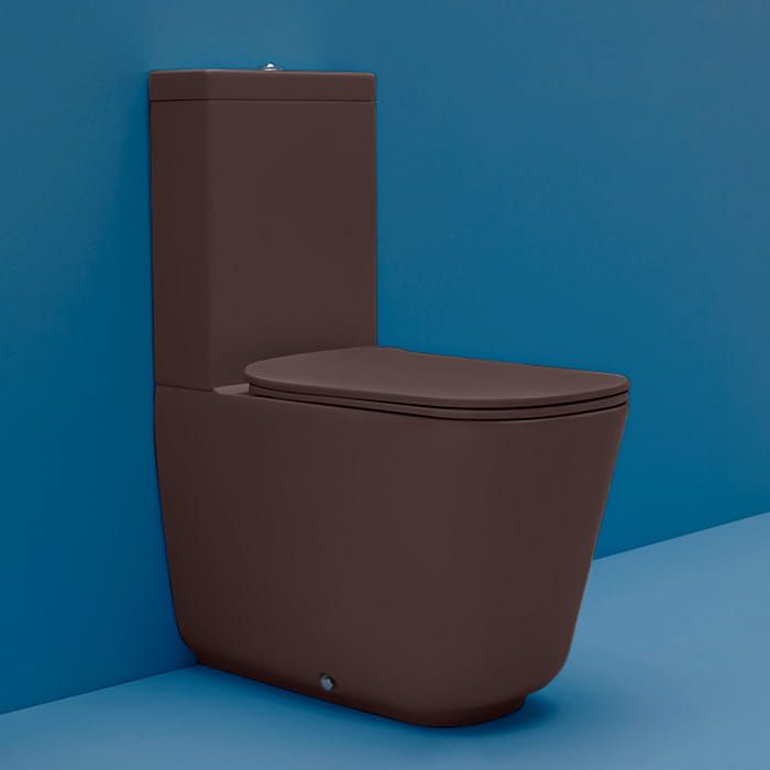 Kompakt WC miska 35x69 cm burgund mat Kerasan Tribeca 511775+378175+750990+519175