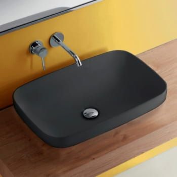 Przejdź do produktu Umywalka ceramiczna nablatowa 60x38 cm czarny mat Kerasan Tribeca 514331